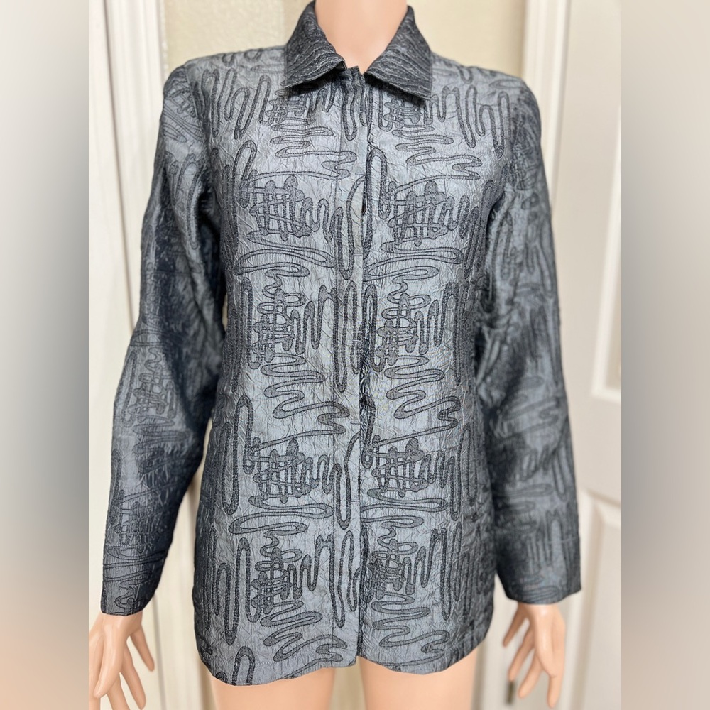 Chico's Black and Gray Patterned Blazer